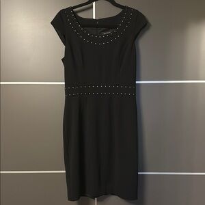 White House Black Market Black Embellished Mini Cocktail Dress